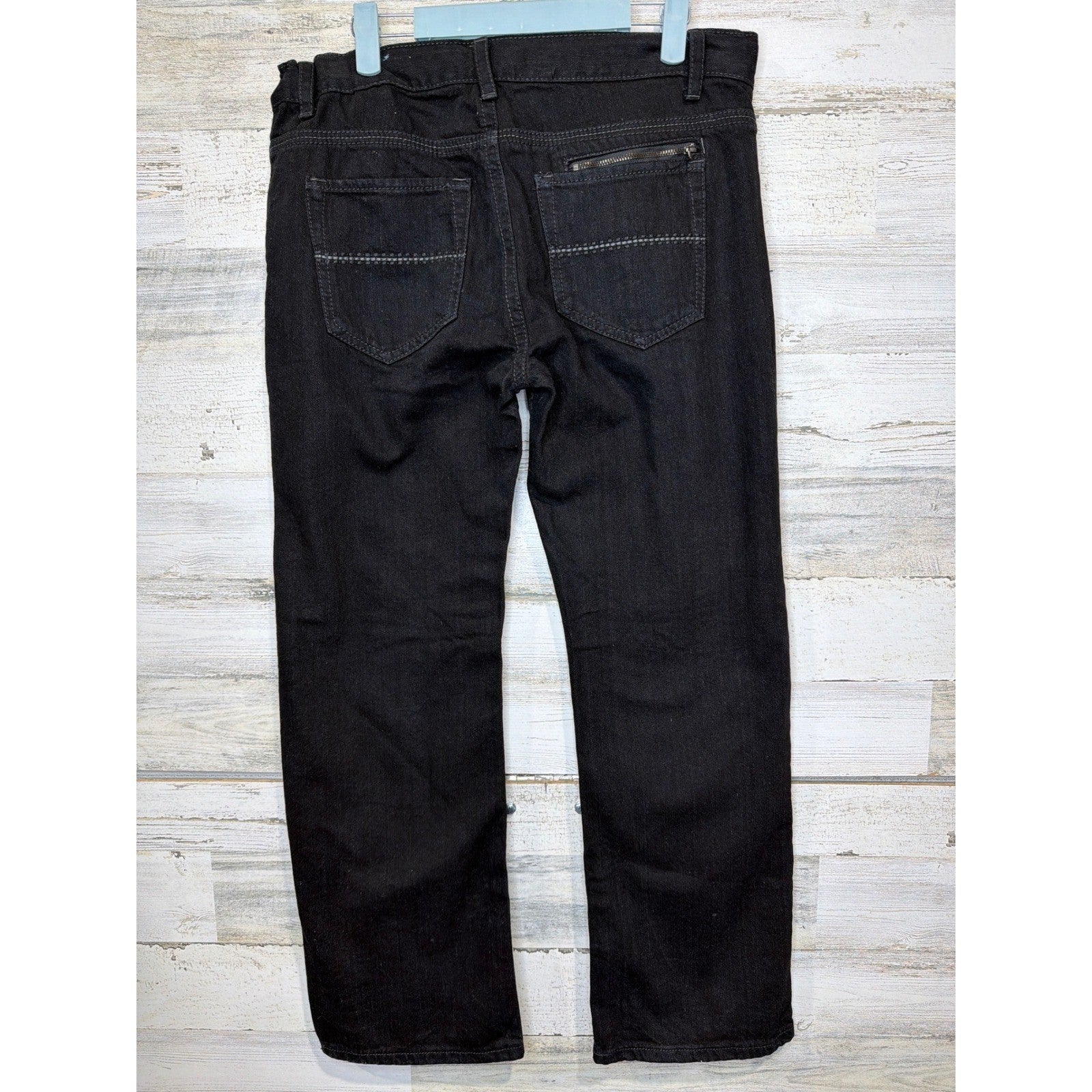 Uproar Straight Leg Jeans Boys 18 Husky Black Adjustable Waist Skater2