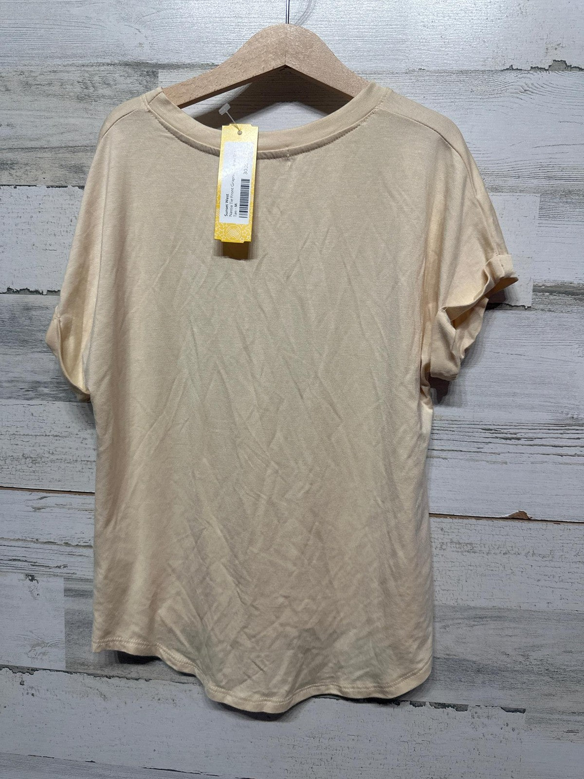 Sunset West Yosemite Graphic Tee Kids Size M Tan Tie Front Mountain NWT1