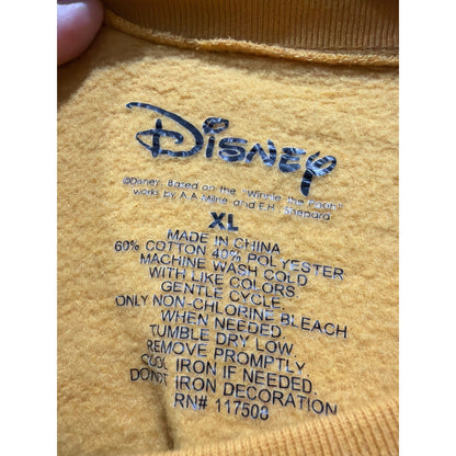 Disney Winnie the Pooh Sweatshirt Women XL Yellow Graphic Crewneck GUC2
