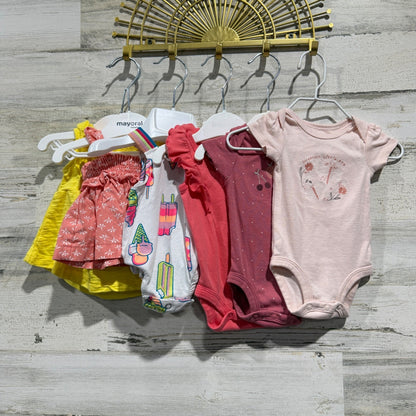 Newborn Baby Girl Clothing Lot NB Bundle Mix Pink Yellow Cotton EUC0