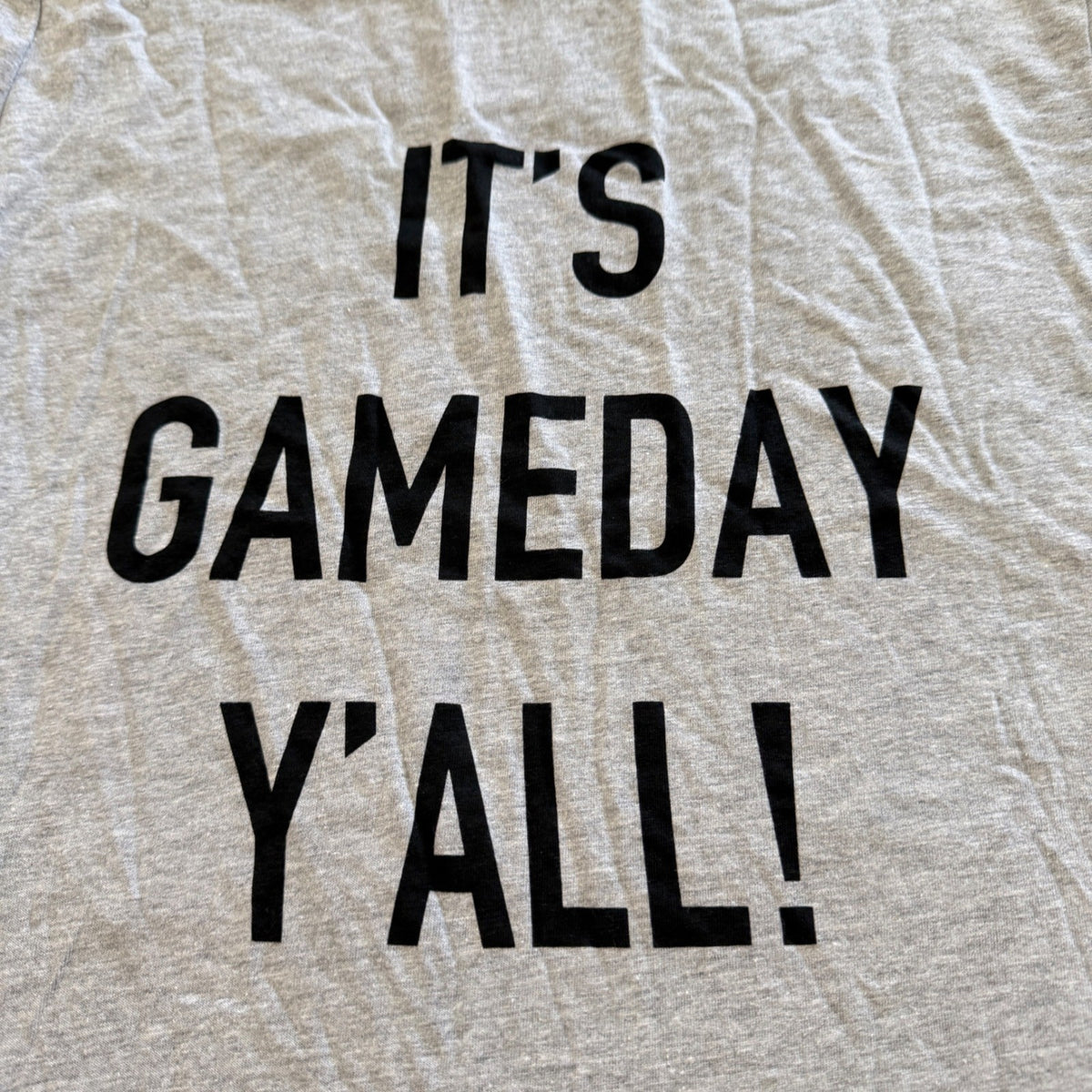 Bella Canvas Gameday Y'all Graphic Tee Women M Gray Cotton Blend Casual NWOT1