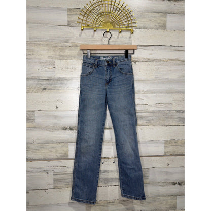 Wrangler Retro Slim Straight Jeans Boys 12 Slim Blue Denim Cowboy Western EUC0