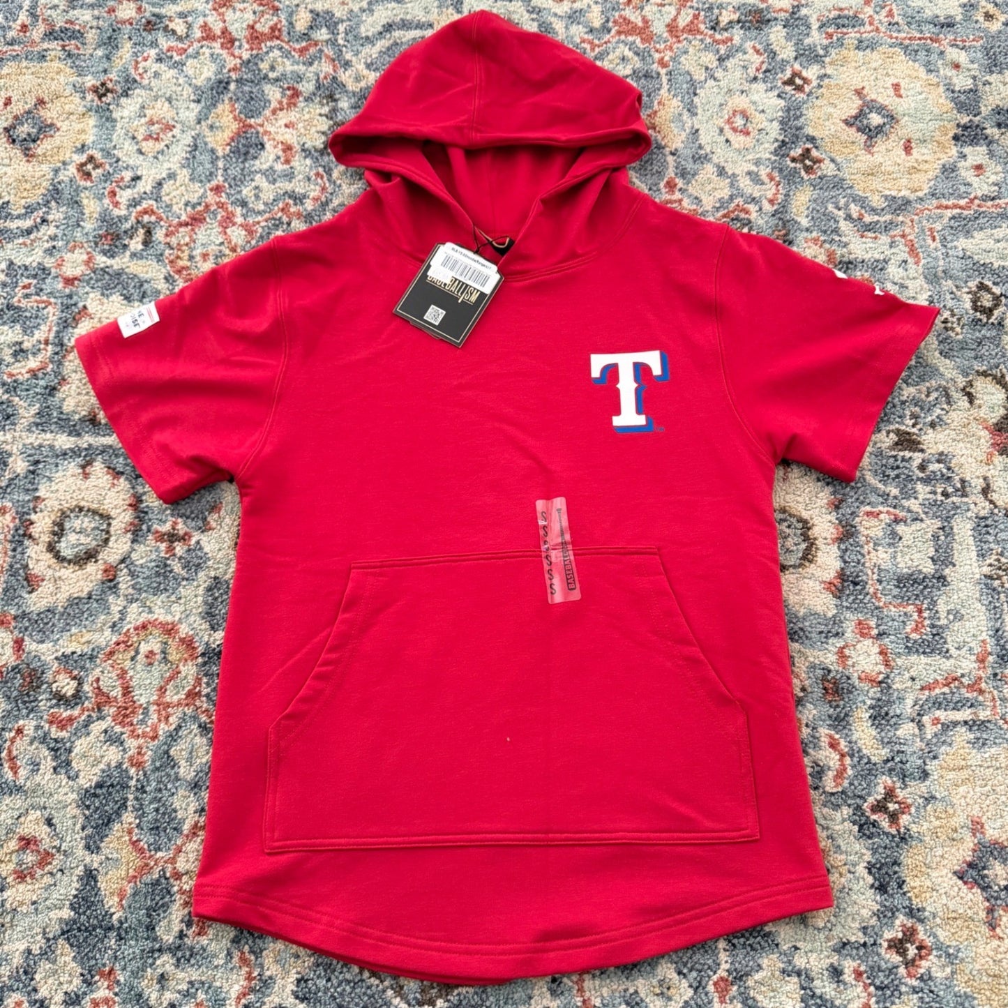 Baseballism Texas Rangers Hoodie Kids Small Red Short Sleeve MLB Sport NWT0