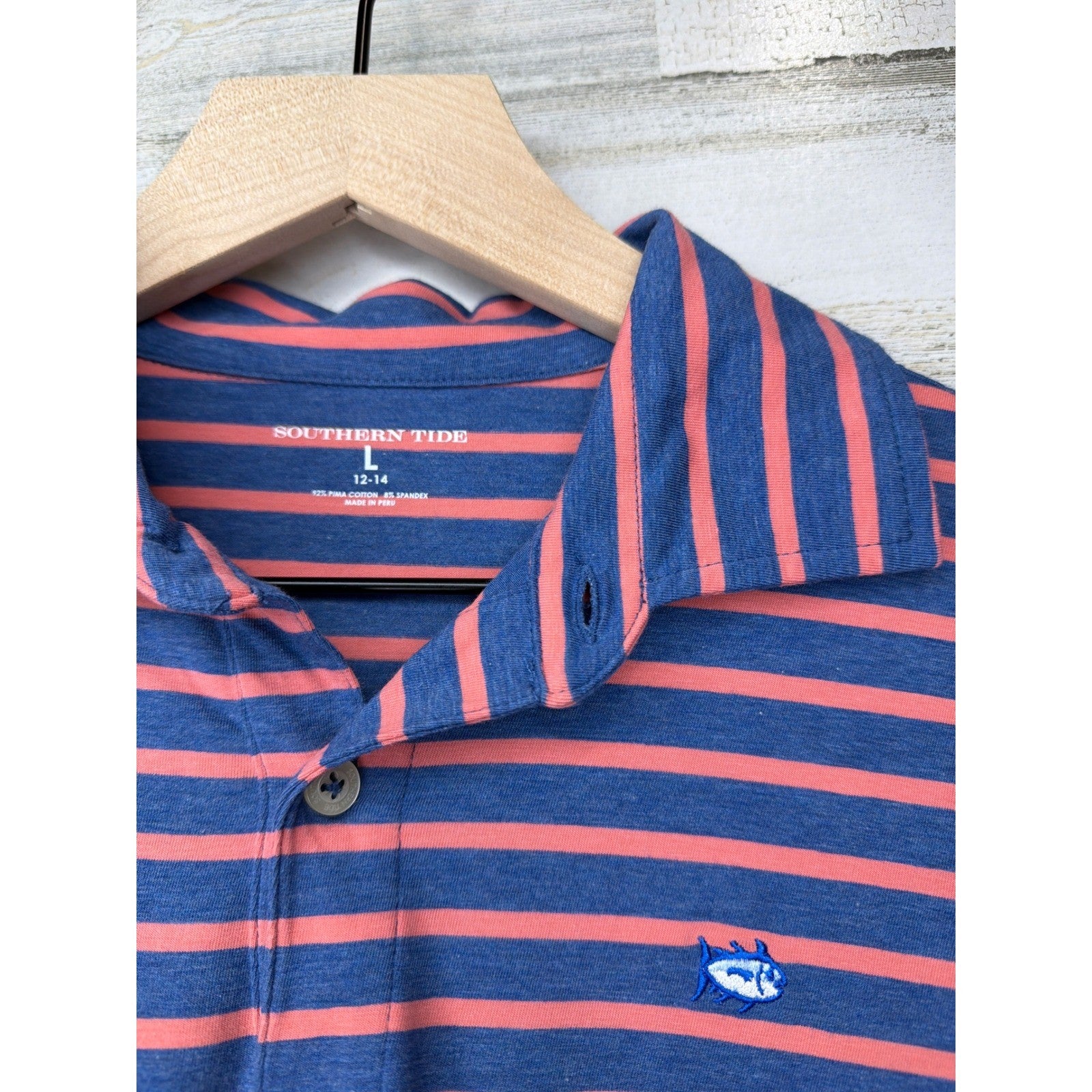Southern Tide Shirt Bundle Boys Large 12-14 Blue Pink Striped Preppy Coastal4