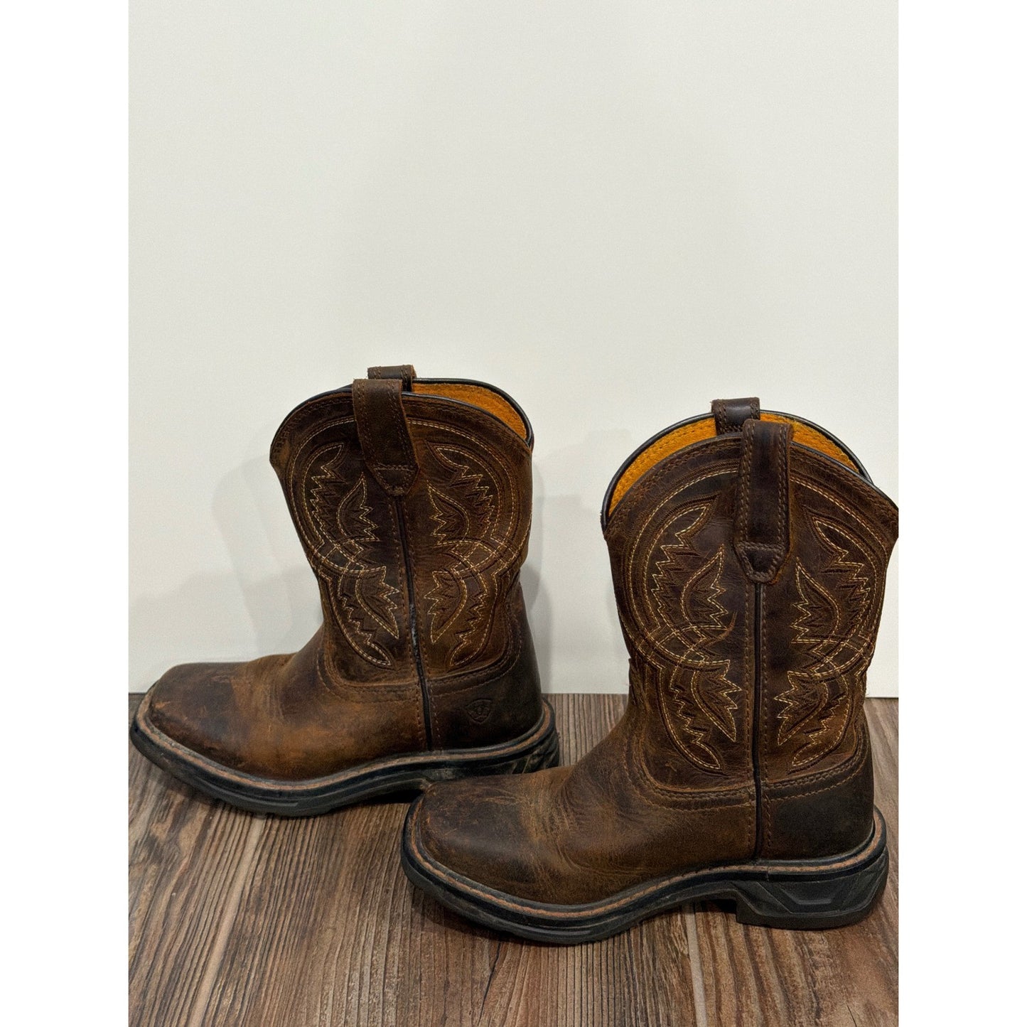 Ariat Western Boots Boys 11 Brown Leather 10042412 Cowboy GUC*Flaws9