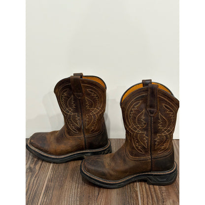 Ariat Western Boots Boys 11 Brown Leather 10042412 Cowboy GUC*Flaws9