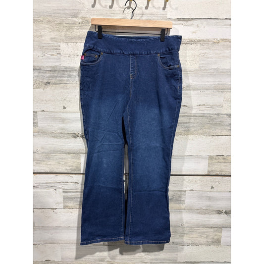 Woman Within Jeggings Women 16 Blue Stretch Straight Leg Casual EUC0