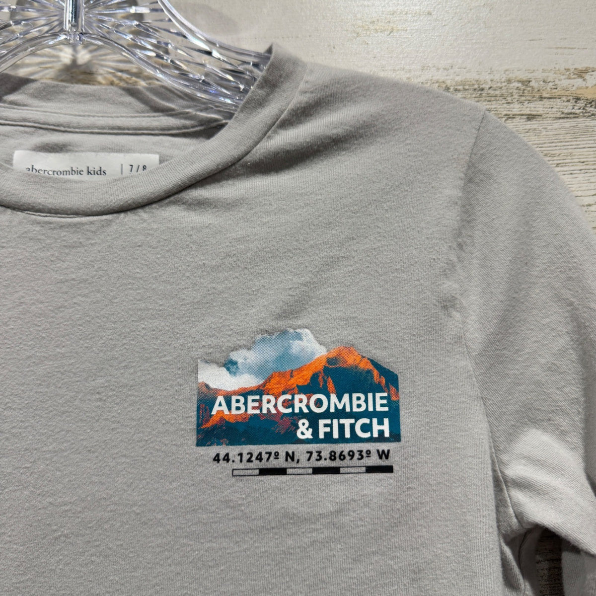 Abercrombie Kids Long Sleeve Shirts 2 Pack Size 7/8 Maroon Grey Cotton GUC*3