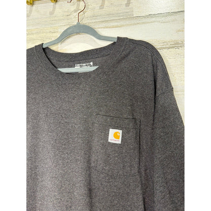 Carhartt Pocket T-Shirt Mens 2XL Charcoal Loose Fit Workwear Gorpcore *Flawed1
