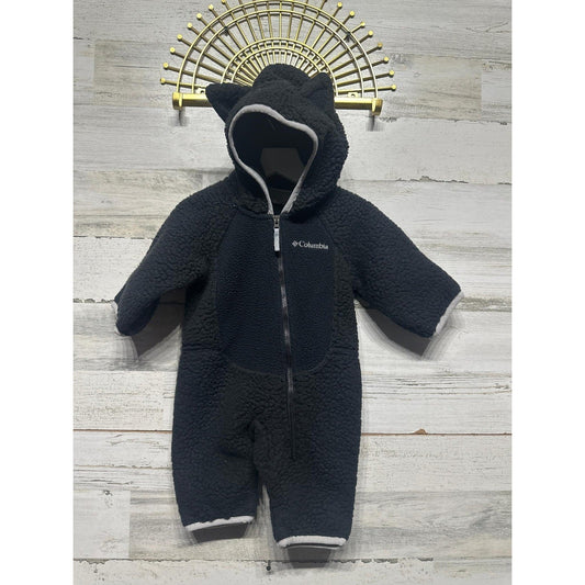 Columbia Baby Sherpa Bunting Infant 0-3M Black Fleece Hooded Romper0