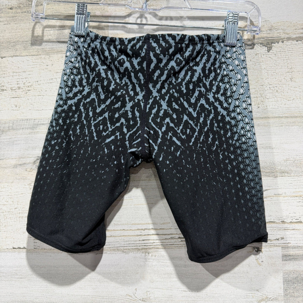 TYR Hexa Jammer Swimsuit Boys Medium 8/10 (Size 24) Geometric Performance Swim3