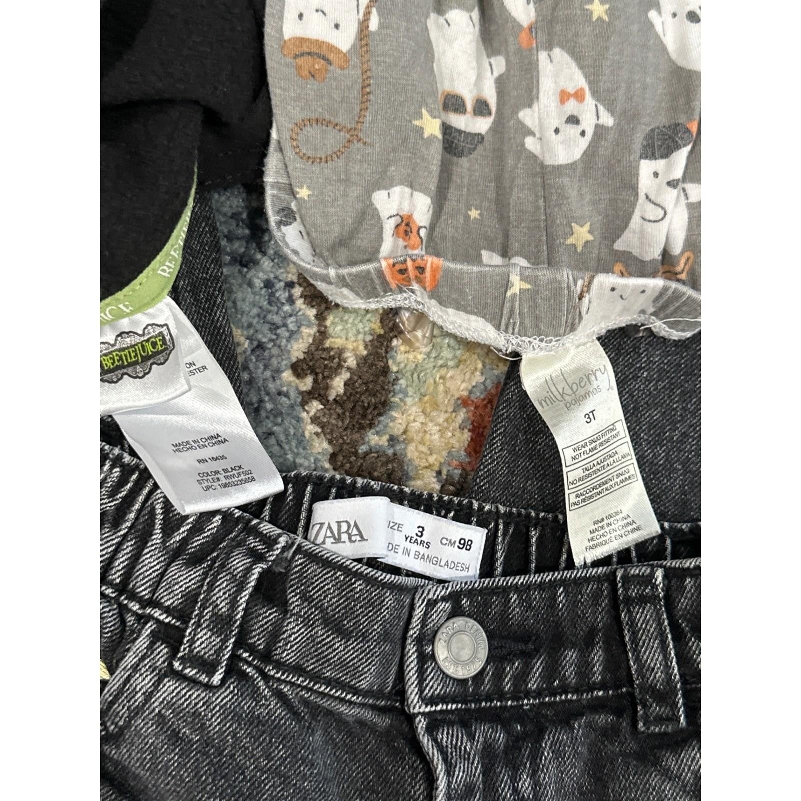 Beetlejuice Zara Milkberry Kids 3T Black Grey Halloween Bundle GUC7