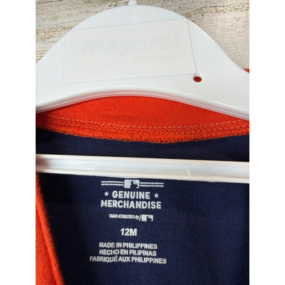 Genuine Merchandise Houston Astros Romper Boys 12M Navy Orange Baseball EUC1