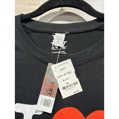 I Love NY Graphic Tee Juniors Women XL Black Heart Souvenir T-Shirt NWT2