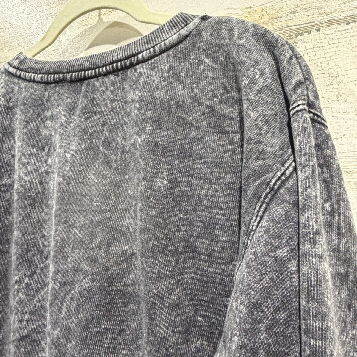 Be You Acid Wash Sweatshirt Women M Grey Cotton Blend Grunge Streetwear EUC6
