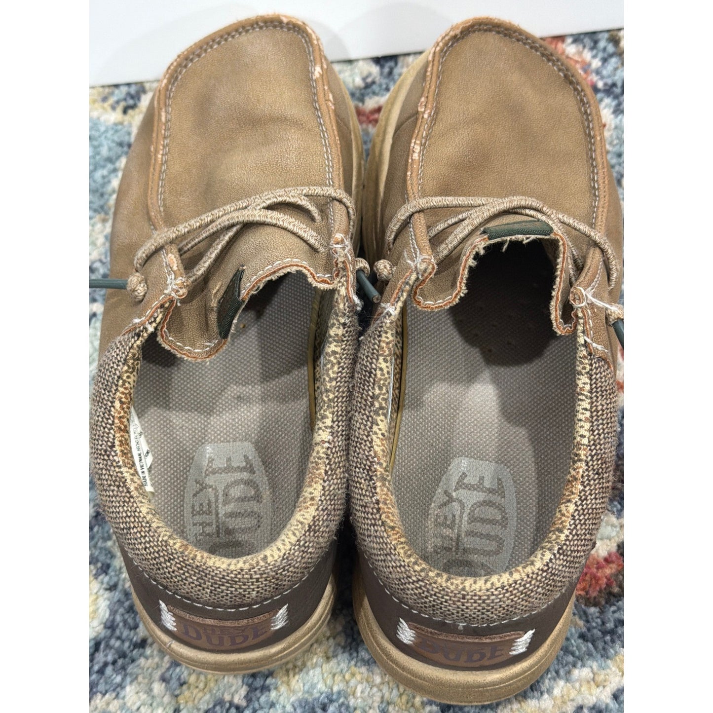 Hey Dude Wally Loafers Boys C13 Brown Faux Leather Slip On6
