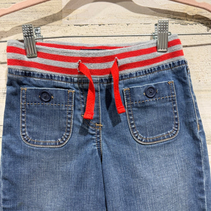 Mini Boden Denim Pants Kids 6Y Blue Striped Waist Casual Preppy EUC1