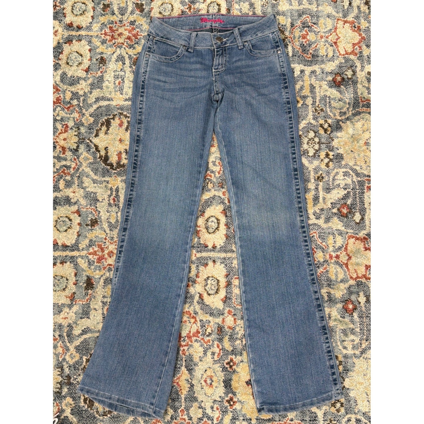 Wrangler Q-Baby Jeans Women 3/4x34 Blue Bootcut Ultimate Riding EUC2