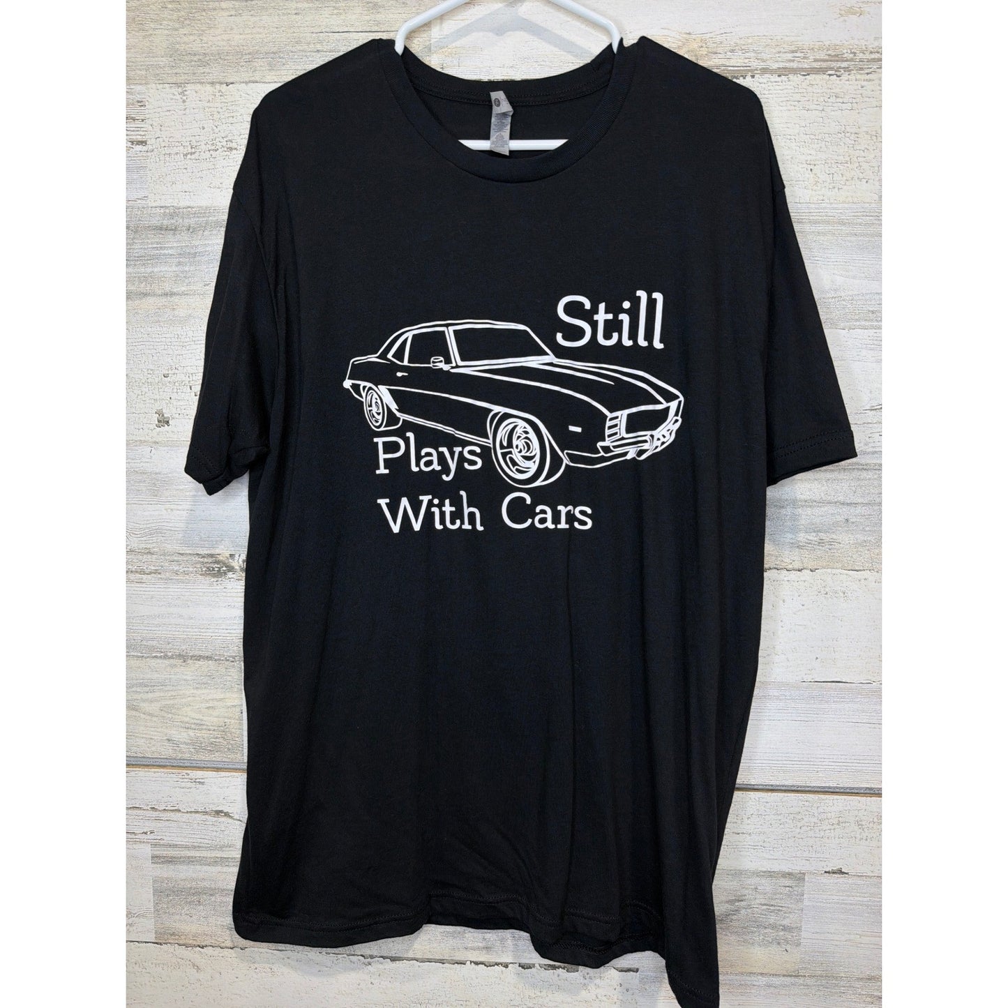 Next Level Graphic T-Shirt Men XL Black Still Plays With Cars Gearhead EUC0