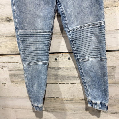 H&M Moto Jogger Denim Pants Kids 12-13Y Blue Acid Wash Cotton Blend Streetwear2