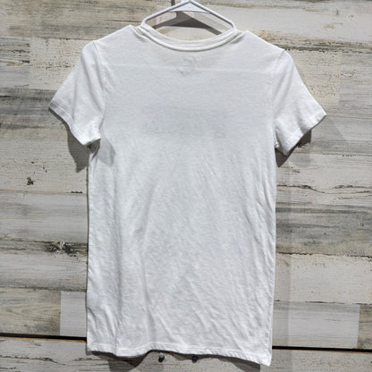 PINK Victoria's Secret T-Shirt Women XS White Logo Graphic Athleisure EUC3