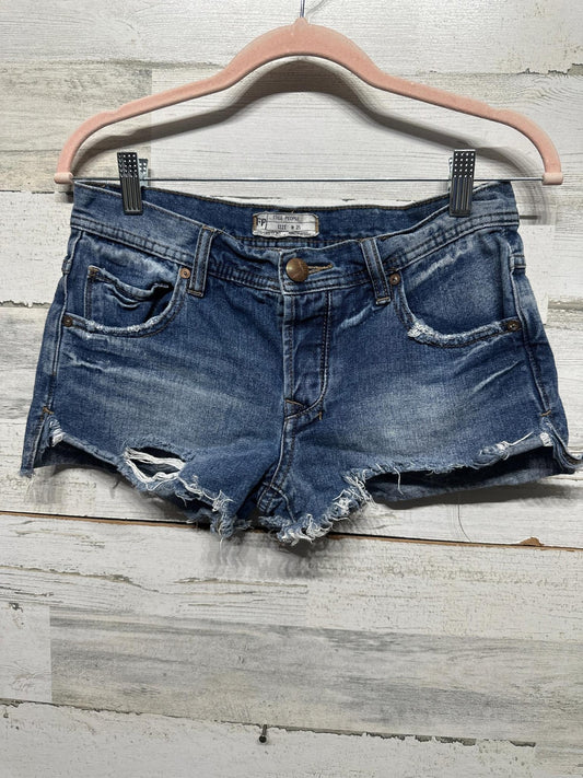 Free People Denim Shorts Women Size 25 Blue Distressed Cutoffs EUC0