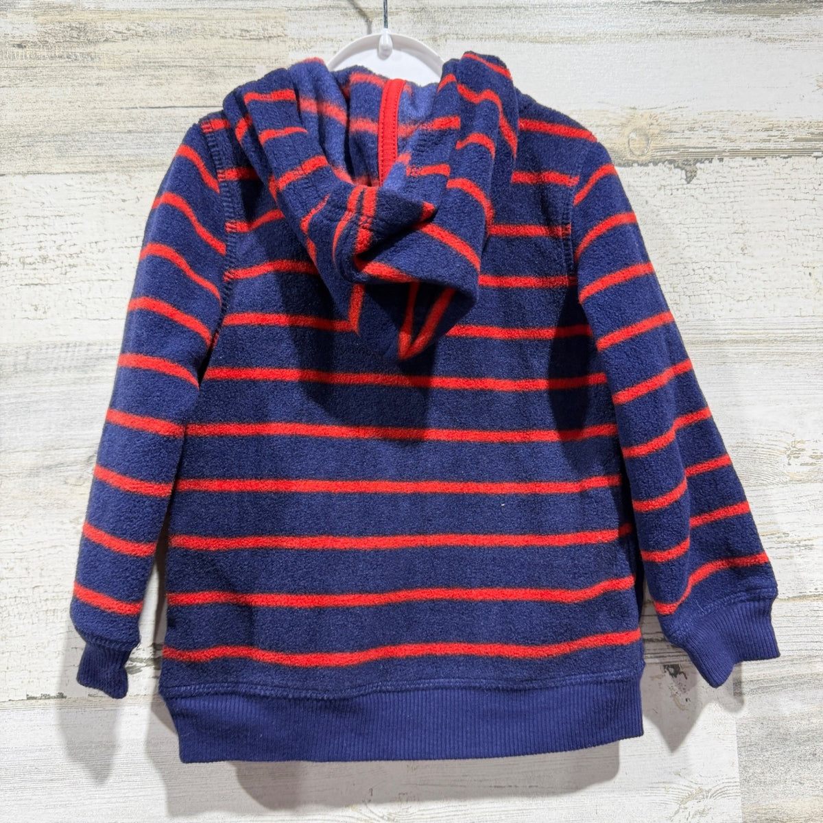 Nautica Fleece Hoodie Jacket Girls 2T Navy Red Striped Nautical Preppy Fall EUC4