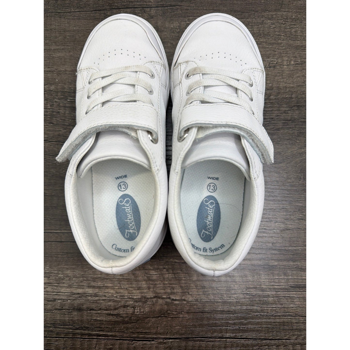 Footmates Leather Sneakers Youth 13 White Hook Loop Classic Preppy4