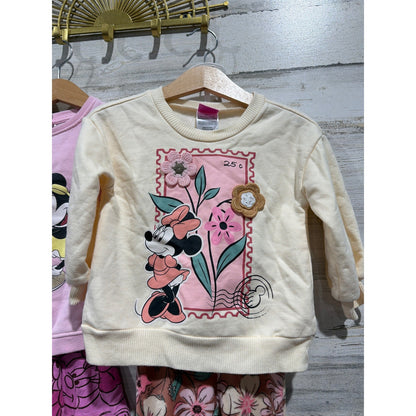 2T Girls Disney Bundle Minnie Mouse Sweatshirt Leggings Dress Disneycore EUC1