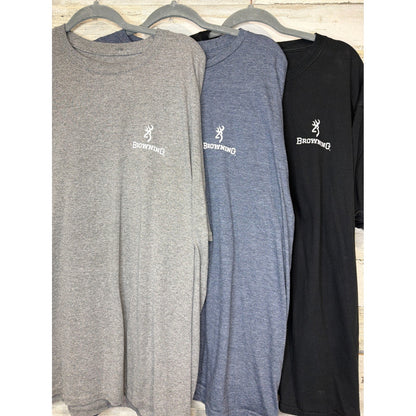 Browning T-Shirt Bundle Men 2XL Gray Blue Black Graphic Outdoor Gorpcore0