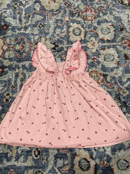 Modern Moments Dress Girls 3T Pink Strawberry Ruffle Flutter Sleeve EUC3