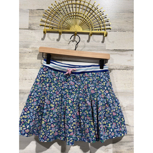 Mini Boden Skort Girls 12-13 Blue Floral Pleated Cotton Jersey Cottagecore EUC0