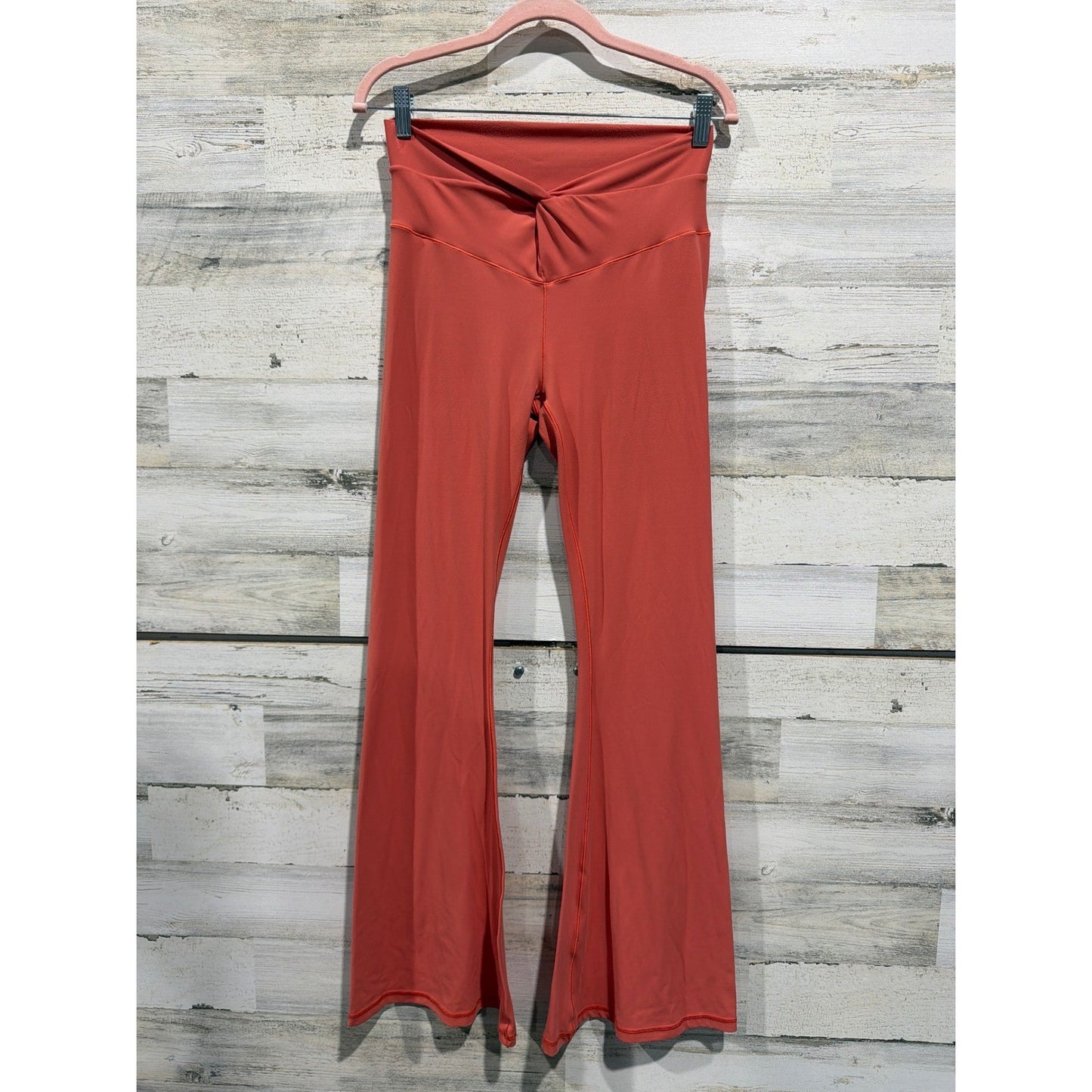 Aerie Offline Real Me Xtra Flare Women Large Orange Crossover Waist Yoga0