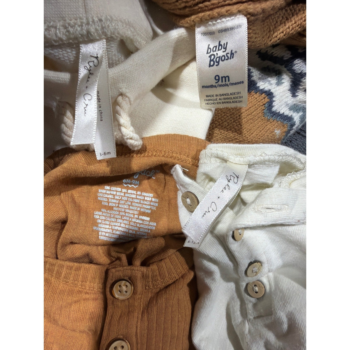Rylee + Cru Cat&Jack Osh Kosh Baby Boy 3-12m Brown Cream Bundle Nordic Boho GUC*8