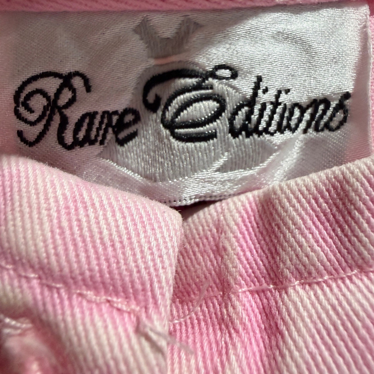 Rare Editions Heart Button Denim Dress Girls 6 Pink Cotton Acid Wash Retro EUC2