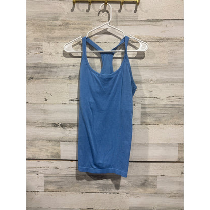 Lululemon Ebb to Street Tank Women 12 Blue Ribbed Racerback Yoga0