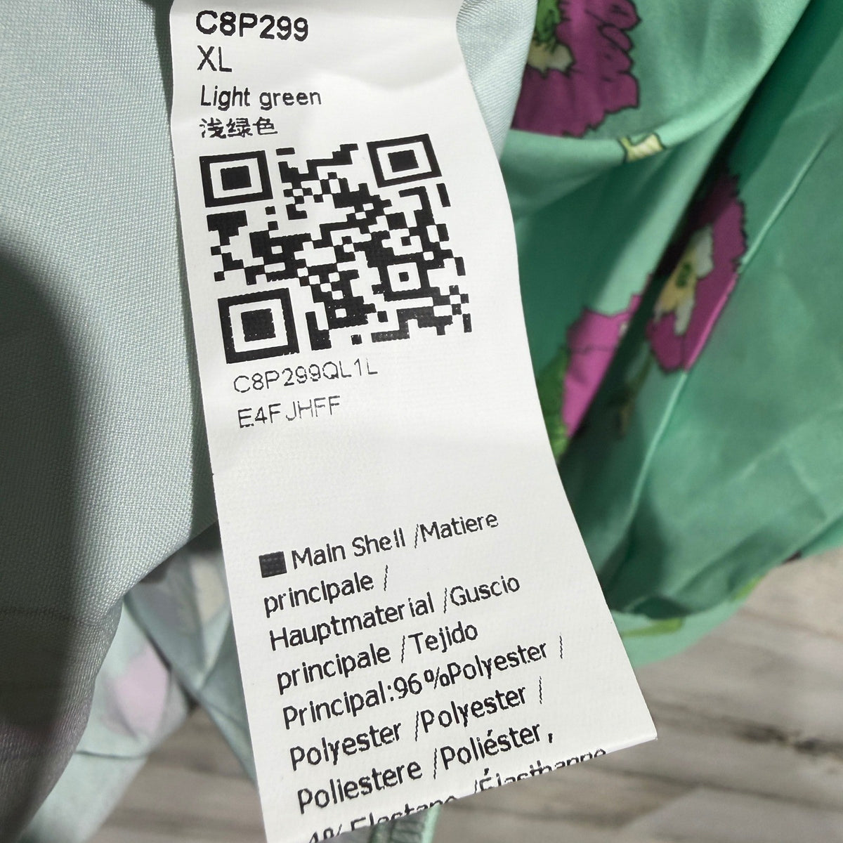 Wenrine C8P299 Floral Bib Front Dress Womens XL Light Green Polyester Boho4