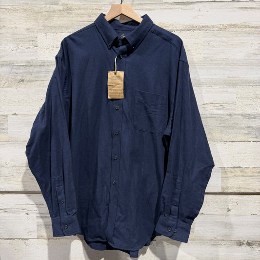 Roundtree & Yorke Douro Soft Button Down Shirt Mens XL Navy Blue Cotton Classic0