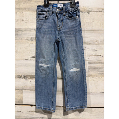 Old Navy Straight Jeans Boys 5T Blue Distressed Adjustable Waist Skater EUC0