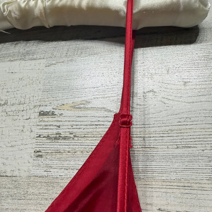 B. Darlin Gown Women 11/12 Red Satin V-Neck High Slit Formal Prom8