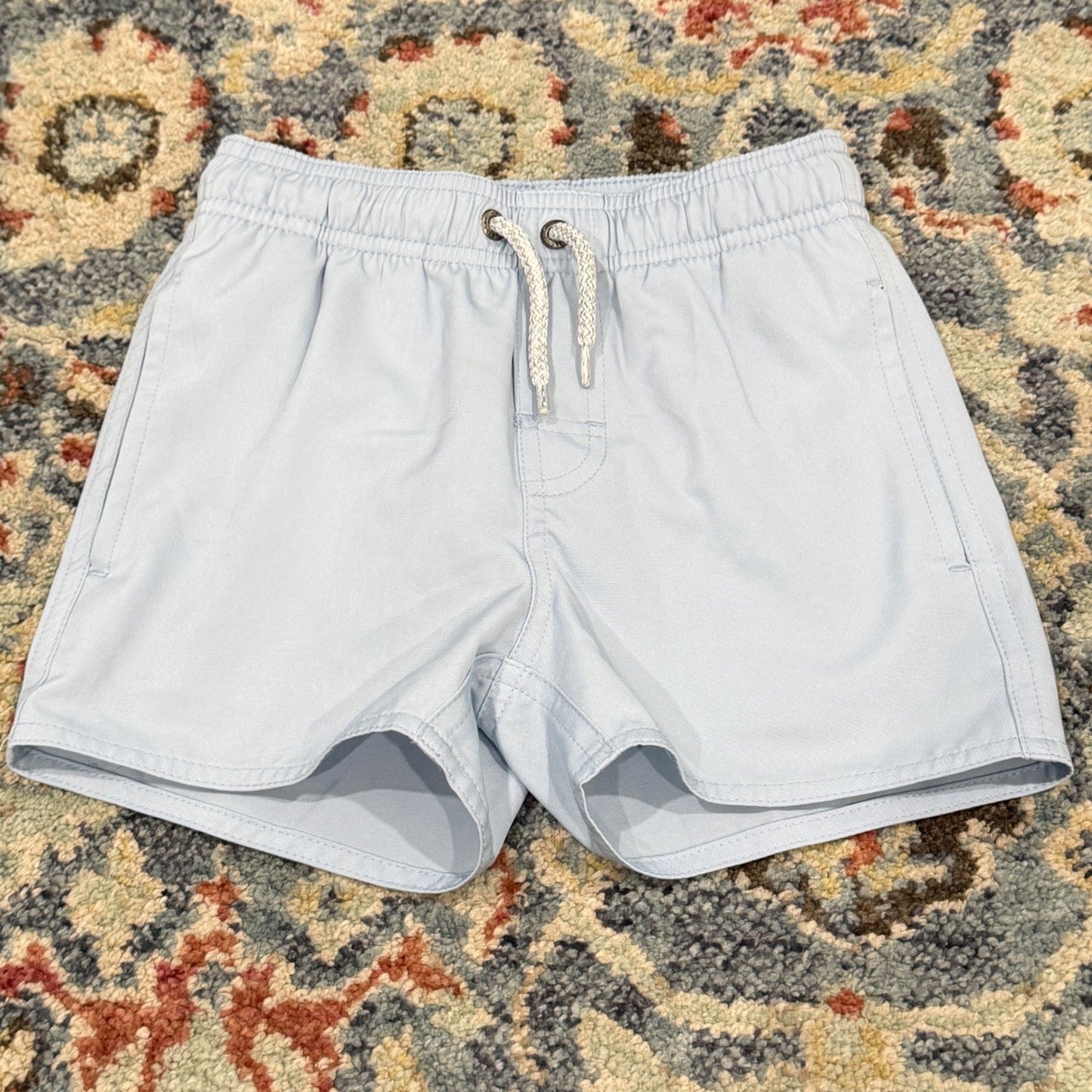 Class Club Swim Trunks Boys 4/5 Light Blue Elastic Waist Mesh Lined Coastal EUC0