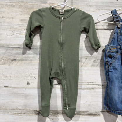 Little Planet 7 For All Mankind Baby Bundle 0-3M Green Gray Cotton Denim EUC7