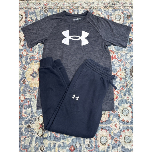 Under Armour 2pc Set Boys XL Shirt Joggers0