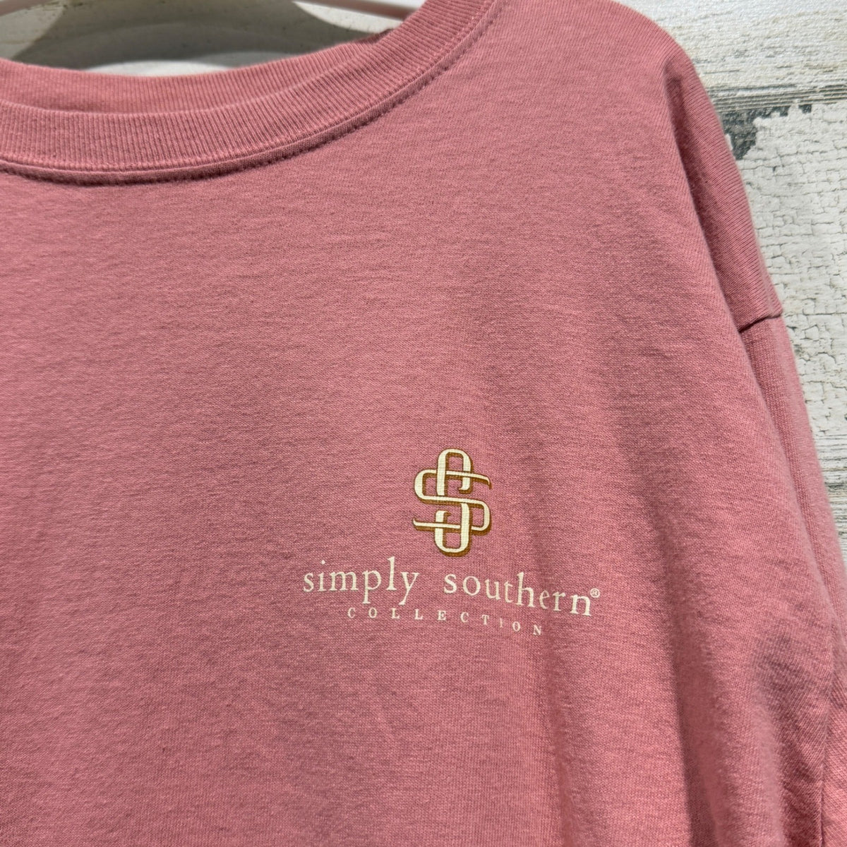 Simply Southern Graphic Tee Girls L Pink Kick The Dust Up Western Preppy EUC3