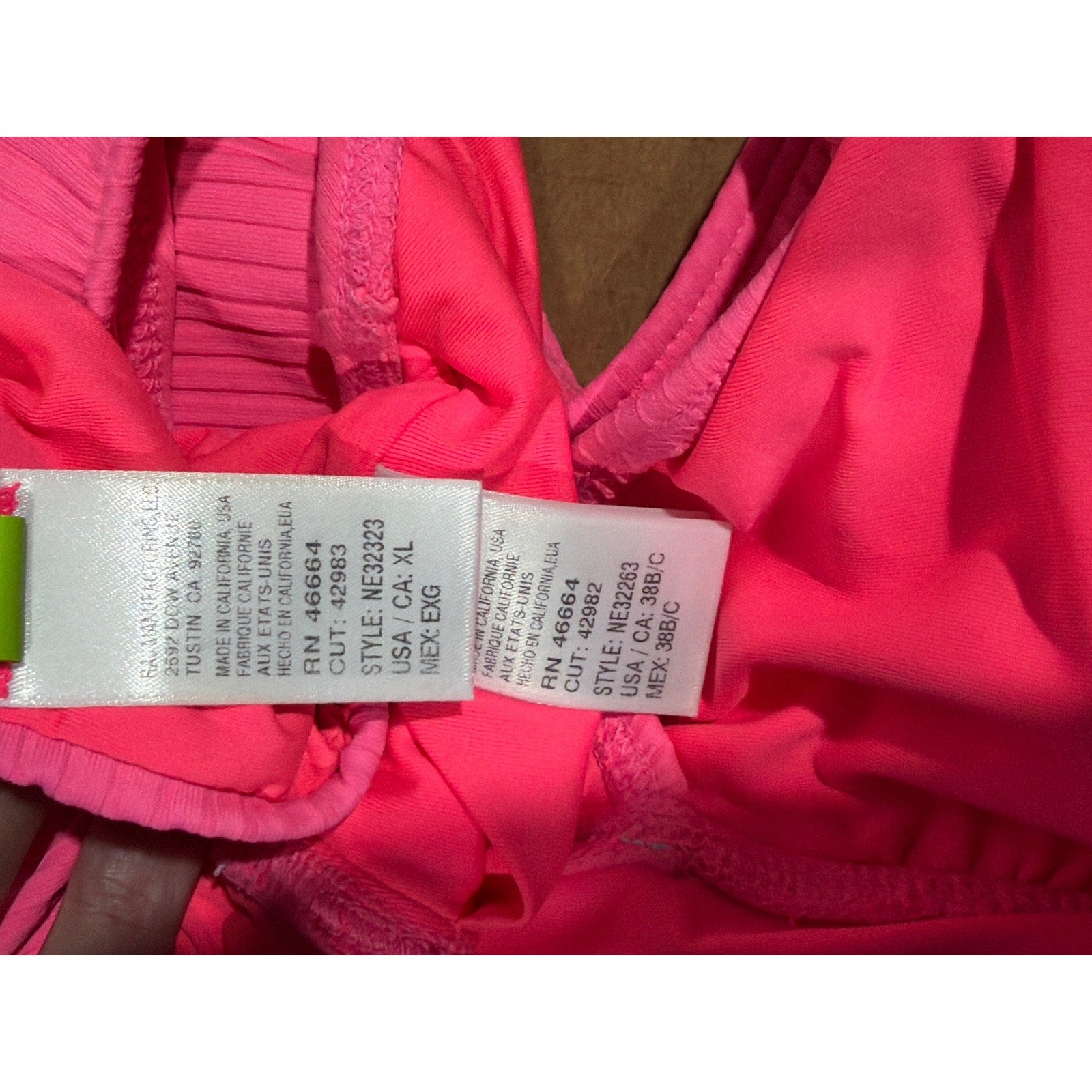 Next Bikini Set Women 38B/C Top XL Bottoms Pink Ribbed High Waist Barbiecore7