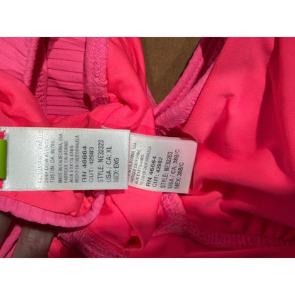 Next Bikini Set Women 38B/C Top XL Bottoms Pink Ribbed High Waist Barbiecore7