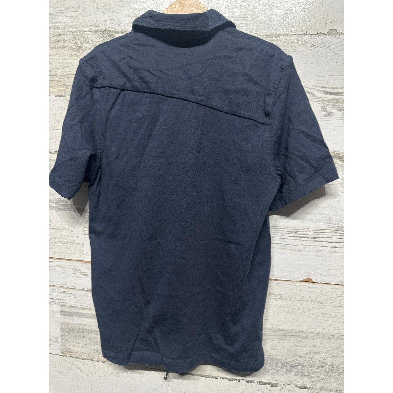 Volcom Polo Shirt Boys Size 8 Navy Blue Short Sleeve Skater EUC2
