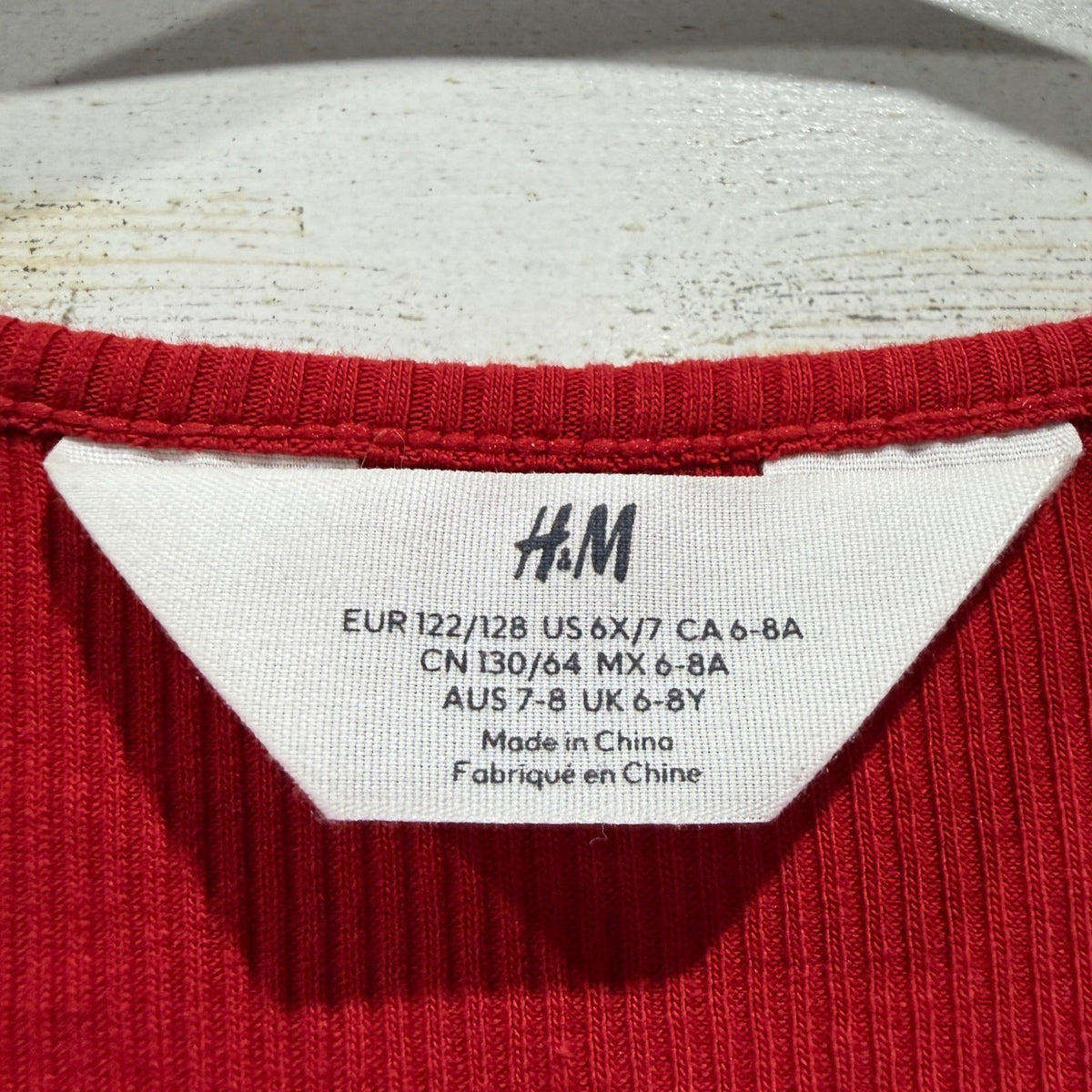 H&M Tulle Skirt Ribbed Dress Girls 6X/7 Red Cotton Blend Holiday Flawed*1