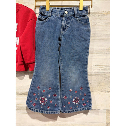 Disney Jordache Isaac Mizrahi Bundle Girls 4 Red Sweatshirts Flare Jeans3