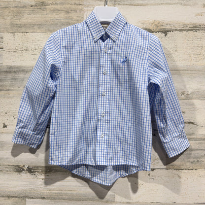 The Beaufort Bonnet Company Button Down Shirt Boys 2T Blue Gingham Cotton EUC0